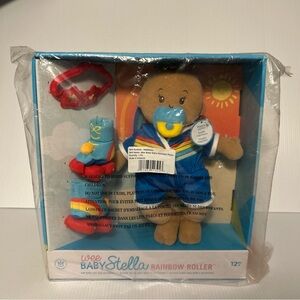Manhattan Toy Wee Baby Stella Rainbow Roller 12" Soft Plush Beige Doll 12M+ NiB